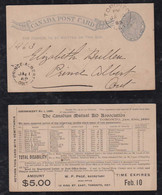 Canada 1889 Stationery Postcard TORONTO To PRINCE ALBERT Private Imprint MUTAL LIFE ASSOCIATION - Briefe U. Dokumente