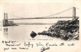 Etel (Morbihan) Le Pont Suspendu, Pont-Lorois - Edition Marec - Carte G.F. Dos Simple N° 719 - Etel