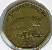 Tanzanie Tanzania 50 Shilingi 1996 Rhinocéros KM 33 - Tansania