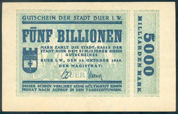 Deutschland, Germany, Gutschein Der Stadt BUHR - 5 Billion Mark, 1923 ! - 5 Biljoen Mark