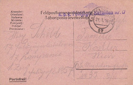 Feldpostkarte K.u.k. Feldjäger-Bataillon Nr. 17 Nach Wien - Militärzensur Innsbruck - 1916  (53700) - Covers & Documents
