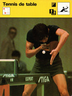 Fiche Sports: Tennis De Table - Le Service (en Prise Porte Plume) Les échanges Et Les Fautes - Japonais Imano Yujiro - Deportes