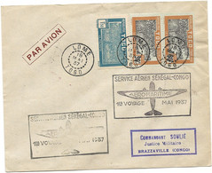 LOME - TOGO. Service Aérien SENEGAL-CONGO. 1er Voyage - Mai 1937 - Storia Postale