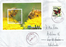 Malawi 2020 Mulanje Honey Bee Megachile Zombae MS Boisduval’s False Acraea Fat Overprint K900 On K115 Cover - Abeilles