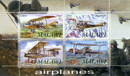 Malawi 2010 World War One Sopwith Pup, Vickers FB5 Gun Bus, Rumpler B1, Lloyd C-II - Airplanes