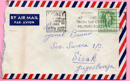 Envelope -  Stamp Flower / Postmark Sydney, 1965., Australia To Yugoslavia (postmark Sisak), Air Mail - Zonder Classificatie