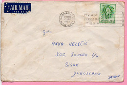 Envelope -  Stamp Flower / Postmark Cabramatta, 1965., Australia To Yugoslavia, Air Mail - Unclassified