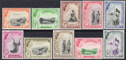 Swaziland QEII 1956 Definitives Short Set Of 10 To 5/-, MNH, SG 53/62 (BA2) - Swasiland (...-1967)