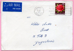 Envelope -  Stamp Flower / Postmark Cabramatta / Christmas, 1969., Australia To Yugoslavia, Air Mail - Non Classés