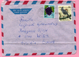 Letter - Stamp Grapes / Kokako / Postmark Birkenhead, 1985., New Zealand To Austria, Air Mail - Luftpost