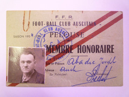 2021 - 25  FOOT-BALL CLUB AUSCITAIN  :  Carte De MEMBRE HONORAIRE  1954 - 55   XXX - Autres & Non Classés