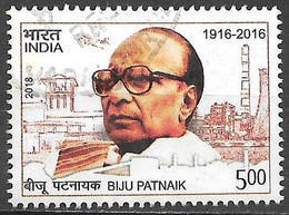 India 2018. Scott #3012 (U) Biju Patnaik (1916-97), Chief Minister Of Odisha ** Complete Issue - Oblitérés