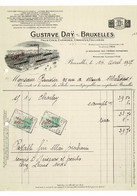 VP FACTURE 1937 (V2030) GUSTAVE DAY (1 Vue) CRAVATTES FAUX-COLS CHEMISES BRUXELLES Montagnes Aux Herbes Potagères - Textile & Vestimentaire