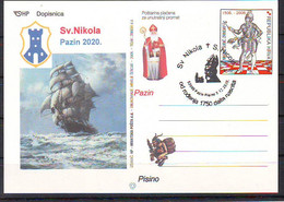 Croatia 2020 S. Nicolo Saint Nikola Postcard Overprint Postmark Pazin 52000  5.12. - Croatia