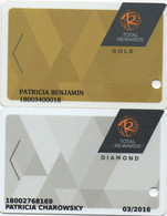 Série De 2 Cartes Casino : Total Rewards : Gold 2015 / Diamond 2015 - Cartes De Casino