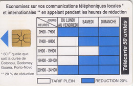 BENIN : BEN20 50u 09/96 Telephone 2 Tarifs USED - Benin