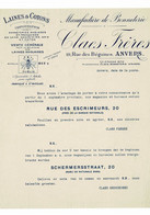VP COURRIER Années 20 (V2030) CLAES FRèRES (1 Vue) Manufacture De BONNETERIE - ANVERS Changement D'adresse - Vestiario & Tessile