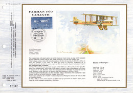 " HFARMAN F60 GOLIATH " Sur Feuillet CEF 1er Jour N°té De 1984 N° YT PA 57 Parfait état. FDC - Airplanes
