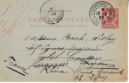 < Levant France Entier Carte Postale 10 C Mouchon Sans Date ACEP CP 3.. Obl Constantinople Pera Pour La France - Brieven En Documenten