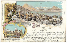 Gruss Aus ZUG: Winterlitho 1902 - Zug