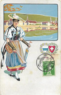 ZUG: Künstler-AK Mit Trachtenfrau 1912 - Zoug