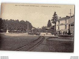 CPA 38 La Cote Saint Andre L'esplanade Le Tramway Ligne De Lyon St Marcellin - La Côte-Saint-André