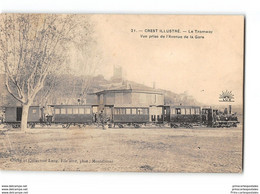 CPA 26 Crest Avenue De La Gare Et Le Tramway Ligne De Valence Crest - Crest