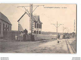 CPA 29 Le Conquet La Gare Et Le Tramway - Le Conquet