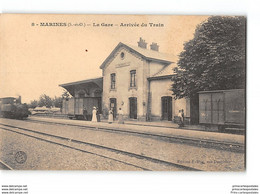 CPA 95 Marines La Gare Et Le Train Tramway - Marines