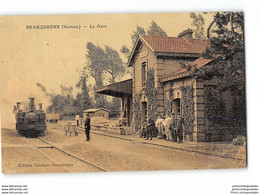 CPA 80 Beauquesne La Gare Et Le Train Tramway - Beauquesne