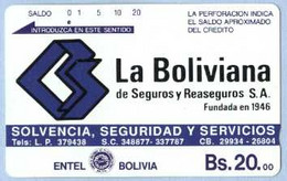 BOLIVIA : BOLTE10 Bs 20 La Boliviana Seguros  /B USED (x) - Bolivie