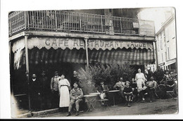 VIZILLE (38) Carte Photo Devanture Du Café Restaurant Vallet Superbe Animation - Vizille