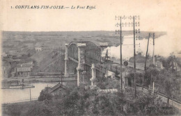 Conflans-Sainte-Honorine      78            Le Pont Eiffel. Train      -  En Partie Décollée -      (voir Scan) - Conflans Saint Honorine