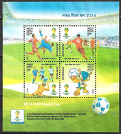 India 2014. Scott #2693a (U) World Cup Soccer Championships, Brazil ** Complete Set - Gebruikt