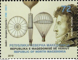 REPUBLIC OF NORTH MACEDONIA, 2019, STAMP, MICHEL 866 - ANDRE JACQUES GARNERIN + - Springreiten