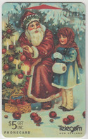 NEW ZELAND - Santa And Girl , Normal Zero: "0", CN:372BO, 01/96, 5$, Used - New Zealand