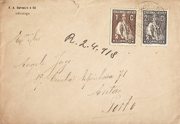 1918. Portugal. Ceres. Carta Enviada De Alcobaça Para Porto - Postal Logo & Postmarks