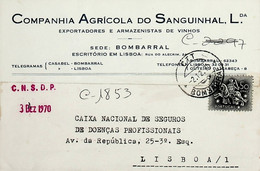 1972. Portugal. Cartão Postal Comercial Enviado Do Bombarral Para Lisboa - Postembleem & Poststempel
