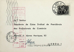 1962. Portugal. Cartão Postal Comercial Enviado De Santiago Do Cacém Para Lisboa - Postembleem & Poststempel