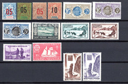 Saint Pierre Et Miquelon 1909/47 Neufs 14 Timbres Différents  1,25 €   (cote 9,20 €  14 Valeurs) - Neufs