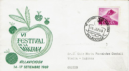 ENVELOPE CANCELLATION FESTIVAL DES POMMES - VILLAVICIOSA 1969 - Agriculture