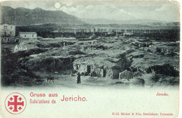 591 - GRUSS AUS JERICHO , SALUTATION DE JERICHO , KALIL MICHEL & FILS VINTAGE POSTCARD - Palestine