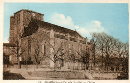 85. CPA. MOUILLERON EN PAREDS -  L'église - Colorisée - 1947. Scan Du Verso - - Mouilleron En Pareds
