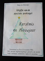 Herdenkingsblad + 2 Omslagen Kerstmis En Nieuwjaar 1992 Met Zegel OBP2488 Met 6 Versch. Afstempelingen - Erinnerungskarten