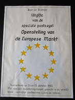 Herdenkingsblad + 3 Omslagen Europese Markt Met Zegel OBP2485 Met 7 Versch. Afstempelingen - Erinnerungskarten