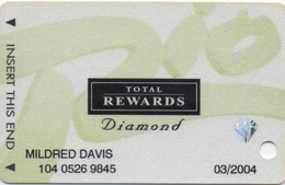 Carte Casino : Total Rewards ® Diamond : 4 Logos Rio + Harrah's + Showboat + Harveys © 2001 - Casino Cards