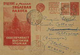 93353 - USSR Russia - POSTAL STATIONERY COVER To ITALY -- Tractor Agricolture 1934 - ...-1949