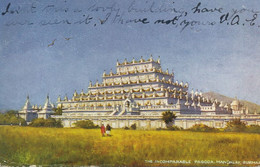 Burma  Incomparable Pagoda Mandalay . Hand Colored Tuck Oilette . - Myanmar (Burma)