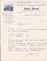 Facture : Hôtel Bon Accueil Henri Bonnet Malbuisson ( Doubs ) Le 17 Janvier 1941 - Sports & Tourism