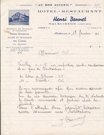 Facture : Hôtel Bon Accueil Henri Bonnet Malbuisson ( Doubs ) Le 17 Janvier 1941 - Sports & Tourisme